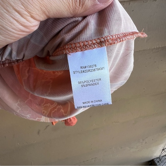 DR2 Floral Long Sleeve Crop Top - Size M - Y2K Spring Colorful Boho Hippie - Picture 4 of 5